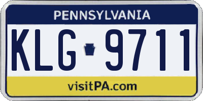 PA license plate KLG9711