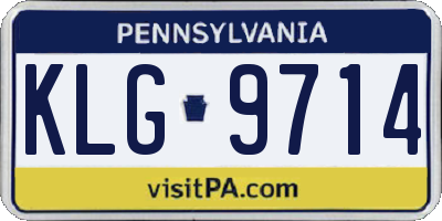 PA license plate KLG9714