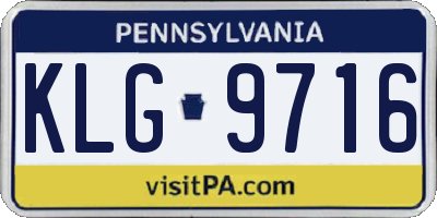 PA license plate KLG9716