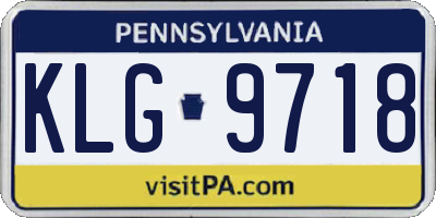 PA license plate KLG9718