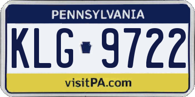 PA license plate KLG9722