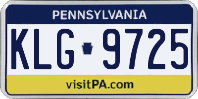 PA license plate KLG9725