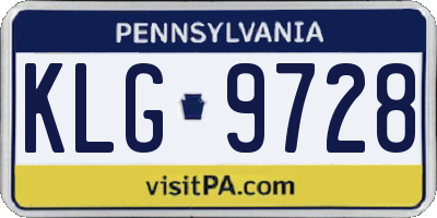 PA license plate KLG9728