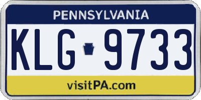 PA license plate KLG9733