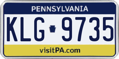PA license plate KLG9735