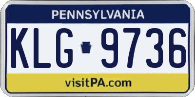 PA license plate KLG9736