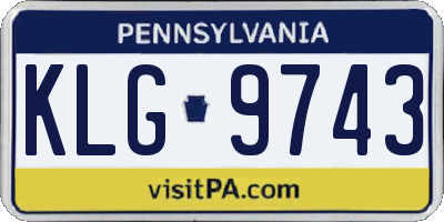 PA license plate KLG9743