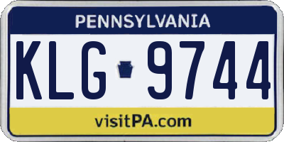 PA license plate KLG9744