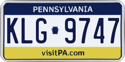 PA license plate KLG9747