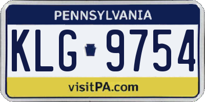 PA license plate KLG9754