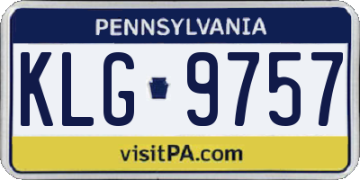 PA license plate KLG9757