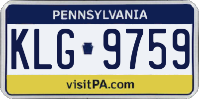 PA license plate KLG9759
