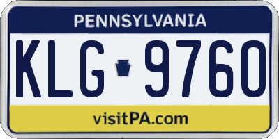 PA license plate KLG9760
