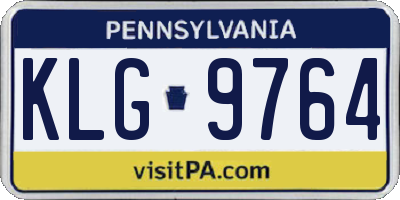PA license plate KLG9764