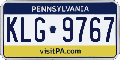 PA license plate KLG9767