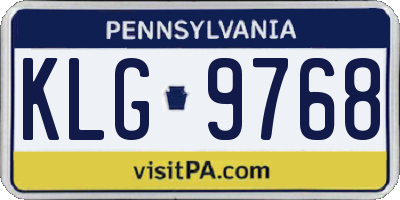PA license plate KLG9768