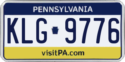 PA license plate KLG9776
