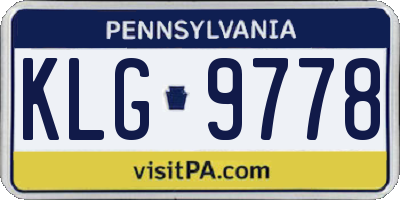 PA license plate KLG9778