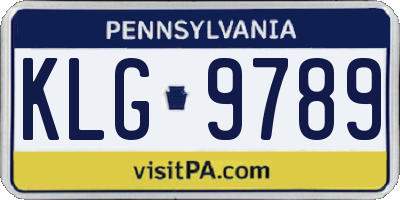 PA license plate KLG9789