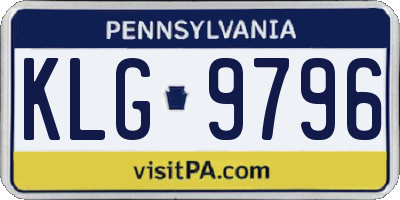 PA license plate KLG9796