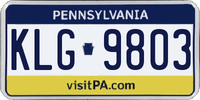 PA license plate KLG9803