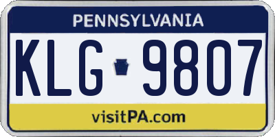 PA license plate KLG9807