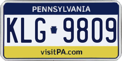 PA license plate KLG9809