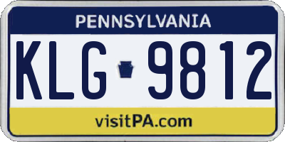 PA license plate KLG9812