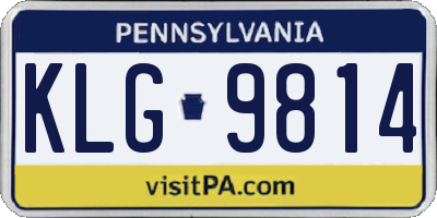 PA license plate KLG9814