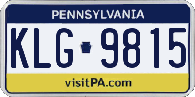 PA license plate KLG9815
