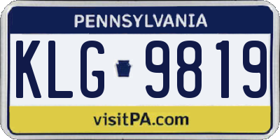 PA license plate KLG9819