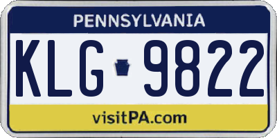 PA license plate KLG9822