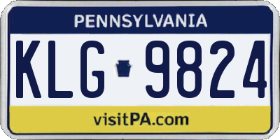 PA license plate KLG9824
