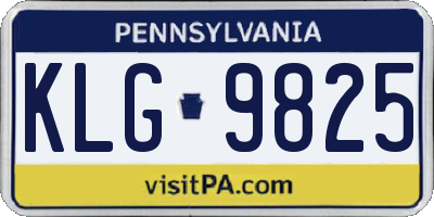 PA license plate KLG9825