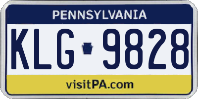 PA license plate KLG9828