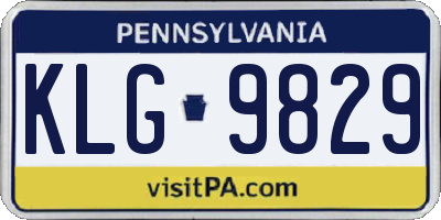 PA license plate KLG9829