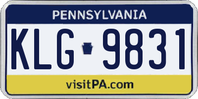 PA license plate KLG9831