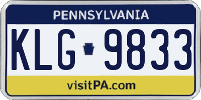PA license plate KLG9833