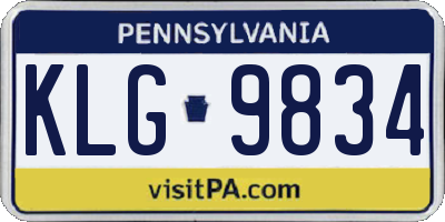 PA license plate KLG9834