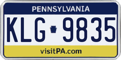 PA license plate KLG9835
