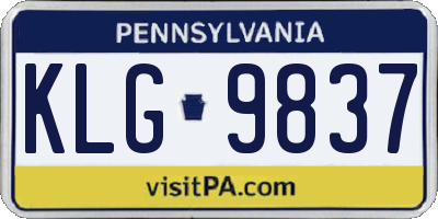 PA license plate KLG9837