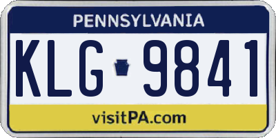 PA license plate KLG9841