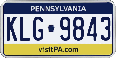 PA license plate KLG9843
