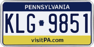 PA license plate KLG9851