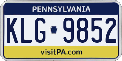 PA license plate KLG9852