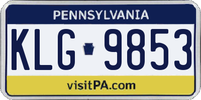 PA license plate KLG9853