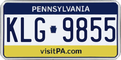 PA license plate KLG9855