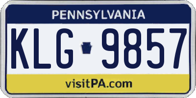 PA license plate KLG9857