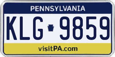 PA license plate KLG9859