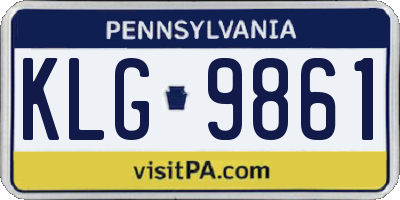 PA license plate KLG9861